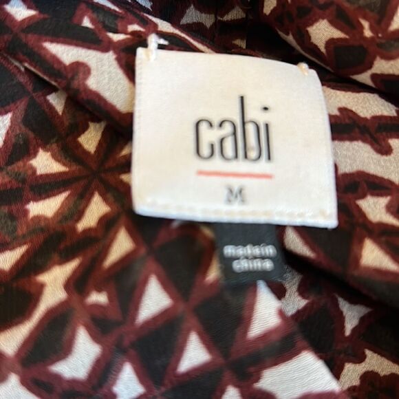 CABI Sakura red sheer sleeveless lattice blouse Size M New - Picture 8 of 10